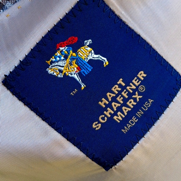 HART SCHAFFNER MARX for NATHAN'S (LAKELAND) MEN'S LUXURY CHEK/PLAID BLA ZER (US) - Picture 7 of 17